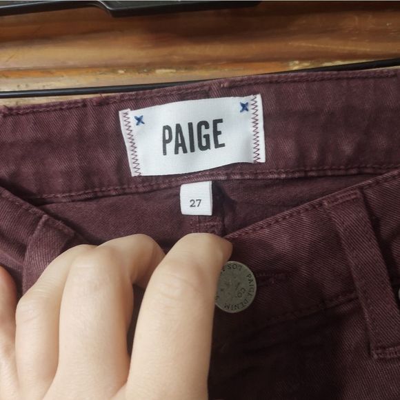 PAIGE • BURGUNDY SKINNY JEANS - Picture 4 of 4